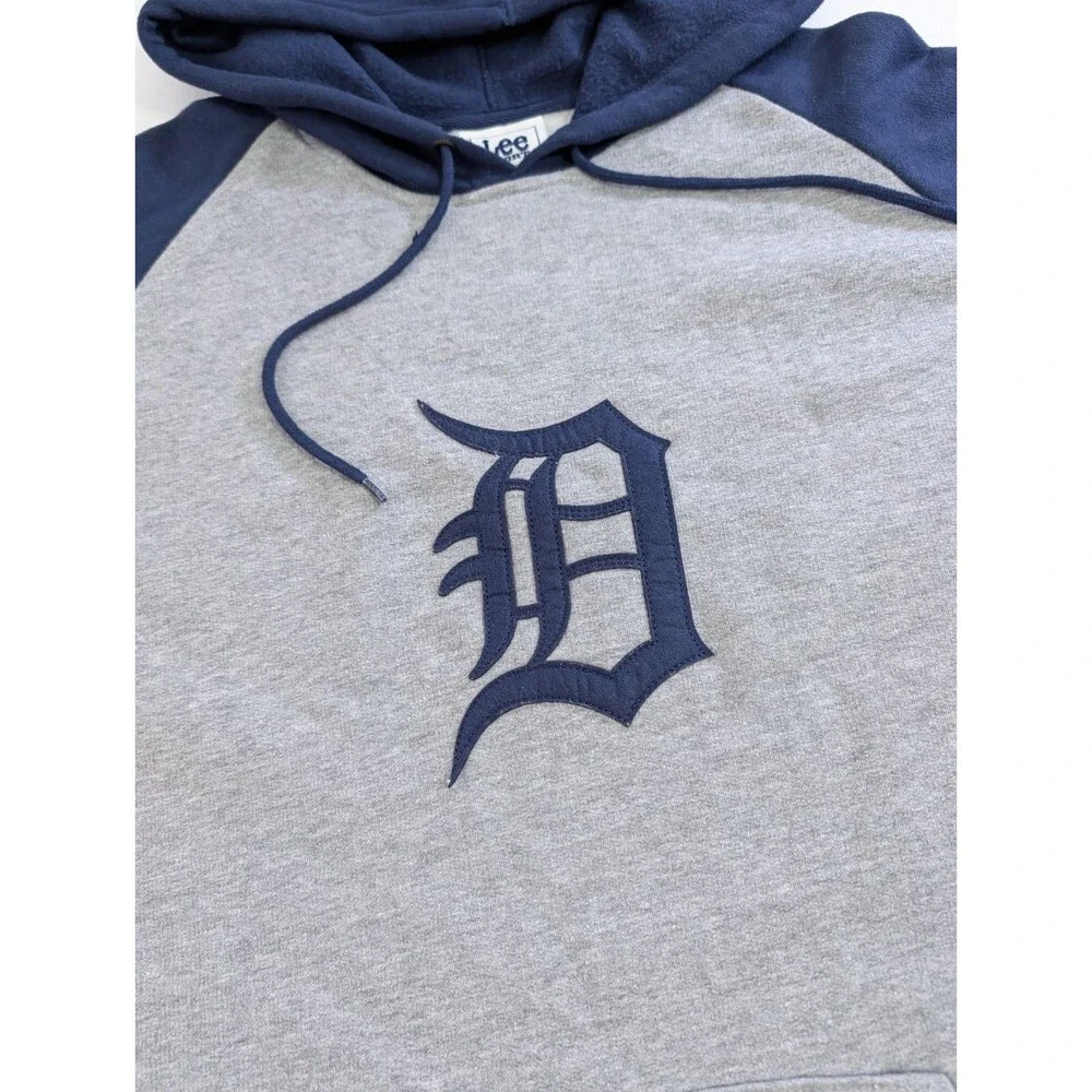 Vintage Detroit Tigers Embroidered Hoodie L Baseball Y2K 07 Lee Sport Sweatshirt